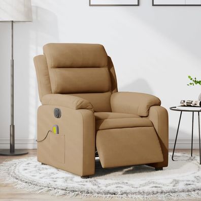 vidaXL Massagesessel Elektrisch Braun Samt
