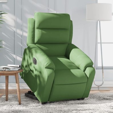 vidaXL Relaxsessel mit Aufstehhilfe Elektrisch Hellgrün Samt