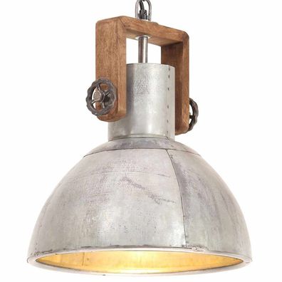 vidaXL Hängelampe Industriestil 25 W Silbern Rund 30 cm E27