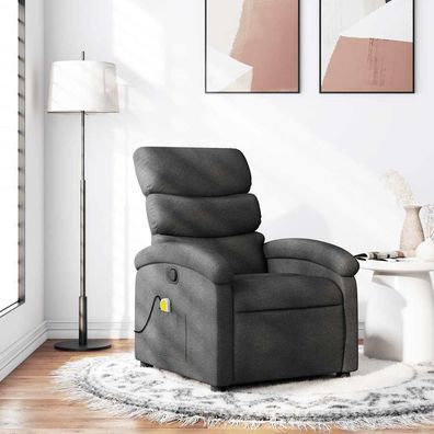 vidaXL Massage-Relaxsessel, Stoff, Dunkelgrau