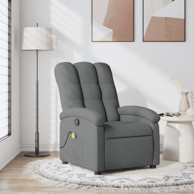 vidaXL Massage-Relaxsessel, Stoff, Dunkelgrau