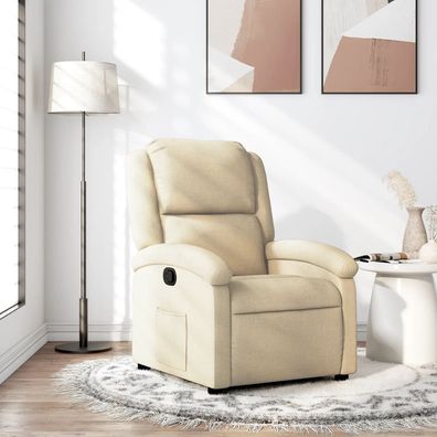 vidaXL Relaxsessel, cremefarbener Stoff