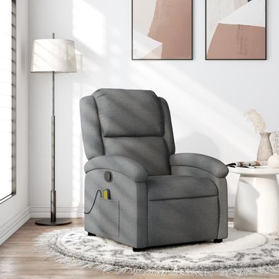 vidaXL Massage-Relaxsessel, Stoff, Dunkelgrau