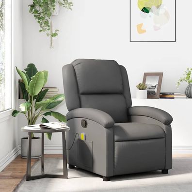 vidaXL Massagesessel Relaxsessel Grau Kunstleder