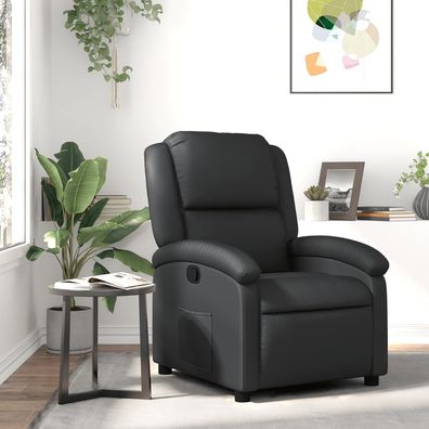 vidaXL Relaxsessel Echtleder Schwarz