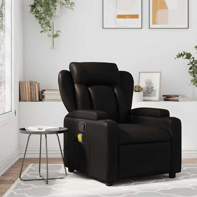 vidaXL Massage-Relaxsessel, Kunstleder, Schwarz