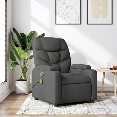 vidaXL Massage-Relaxsessel, Stoff, Dunkelgrau