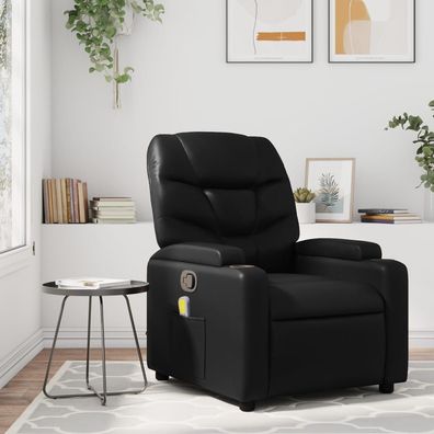 vidaXL Massage-Relaxsessel, Kunstleder, Schwarz