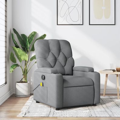 vidaXL Massage-Relaxsessel, hellgrauer Stoff