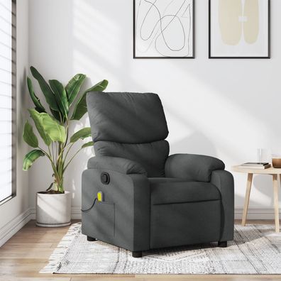 vidaXL Massage-Relaxsessel, Stoff, Dunkelgrau