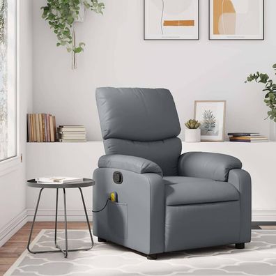 vidaXL Massagesessel Relaxsessel Grau Kunstleder