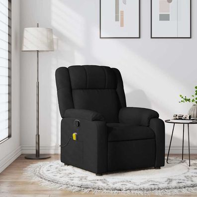 vidaXL Massage-Relaxsessel, schwarzer Stoff