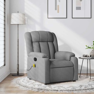 vidaXL Massage-Relaxsessel, hellgrauer Stoff