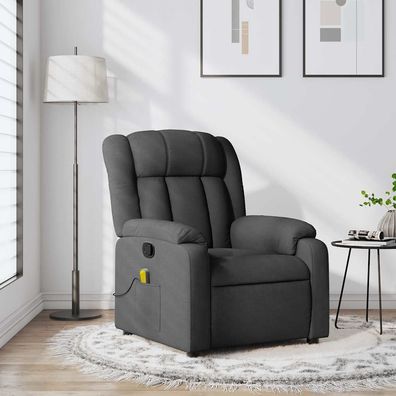 vidaXL Massage-Relaxsessel, Stoff, Dunkelgrau