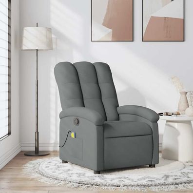 vidaXL Massage-Relaxsessel, Stoff, Dunkelgrau
