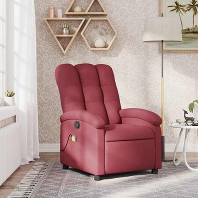 vidaXL Massage-Relaxsessel, weinroter Stoff