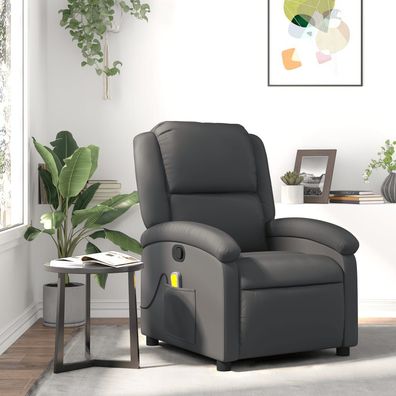 vidaXL Massagesessel Relaxsessel Echtleder Grau