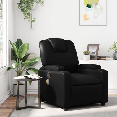 vidaXL Massage-Relaxsessel, Kunstleder, Schwarz