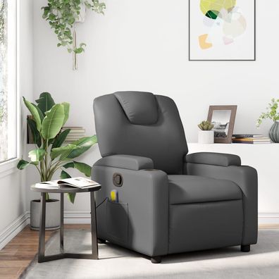 vidaXL Massagesessel Relaxsessel Grau Kunstleder