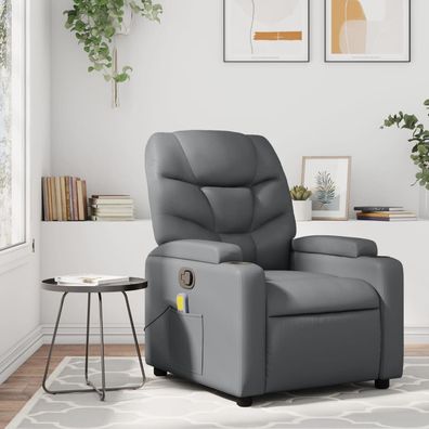 vidaXL Massagesessel Relaxsessel Grau Kunstleder