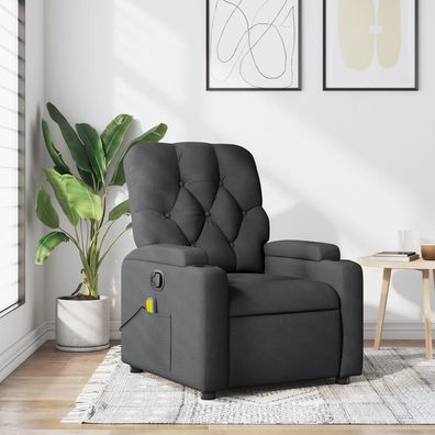 vidaXL Massage-Relaxsessel, Stoff, Dunkelgrau