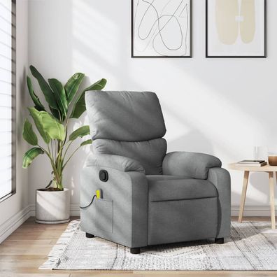 vidaXL Massage-Relaxsessel, hellgrauer Stoff