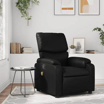 vidaXL Massage-Relaxsessel, Kunstleder, Schwarz
