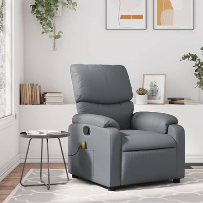 vidaXL Massagesessel Relaxsessel Grau Kunstleder