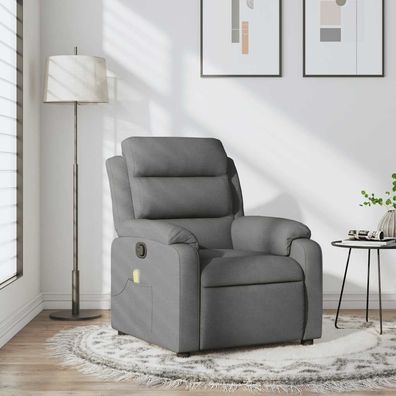 vidaXL Massage-Relaxsessel, Stoff, Dunkelgrau