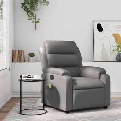 vidaXL Massagesessel Relaxsessel Grau Kunstleder