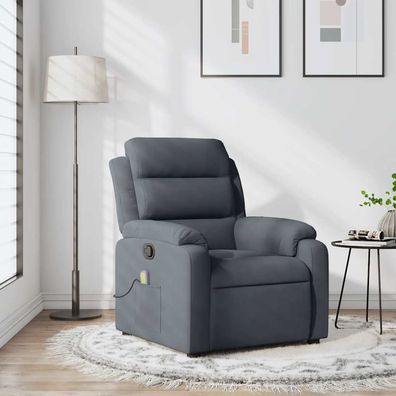 vidaXL Massage-Relaxsessel, dunkelgrauer Samt