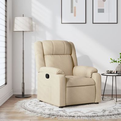 vidaXL Relaxsessel, cremefarbener Stoff