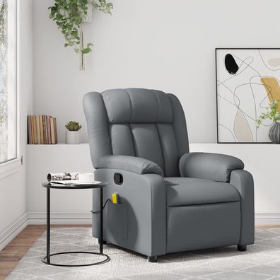 vidaXL Massagesessel Relaxsessel Grau Kunstleder