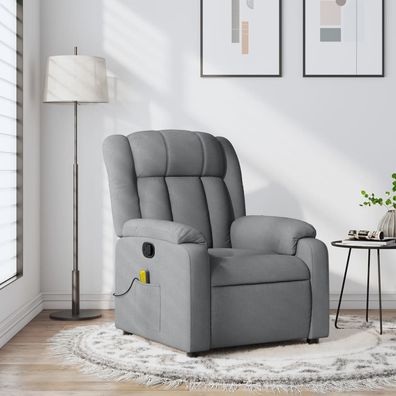 vidaXL Massage-Relaxsessel, hellgrauer Stoff