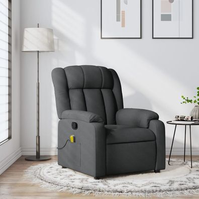 vidaXL Massage-Relaxsessel, Stoff, Dunkelgrau