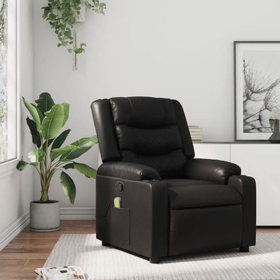 vidaXL Massage-Relaxsessel, Kunstleder, Schwarz