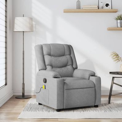 vidaXL Massage-Relaxsessel Hellgrau Stoff