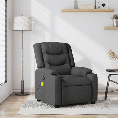 vidaXL Massage-Relaxsessel, Stoff, Dunkelgrau