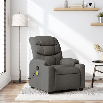 vidaXL Massage-Relaxsessel, Stoff, Dunkelgrau