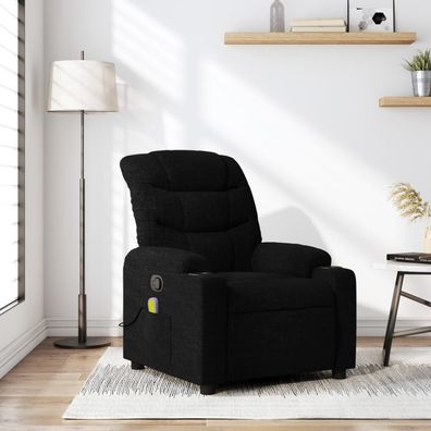 vidaXL Massage-Relaxsessel, schwarzer Stoff