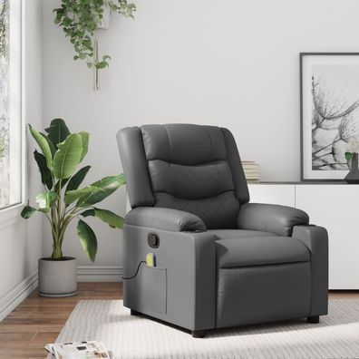 vidaXL Massagesessel Relaxsessel Grau Kunstleder