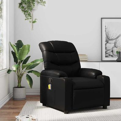vidaXL Massage-Relaxsessel, Kunstleder, Schwarz