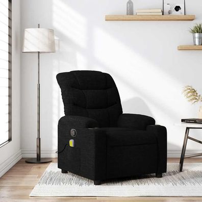 vidaXL Massage-Relaxsessel, schwarzer Stoff
