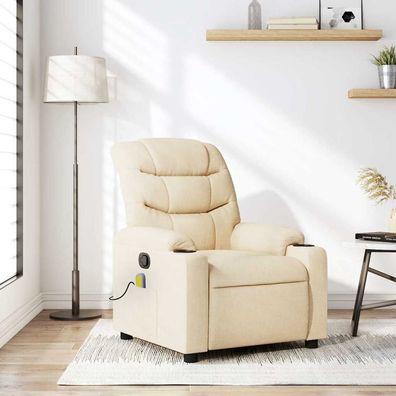 vidaXL Massage-Relaxsessel, cremefarbener Stoff