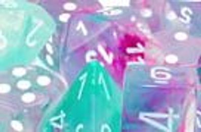 Nebula Polyhedral Wisteria/white Luminary 7 Die Set