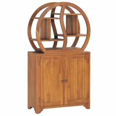 vidaXL Schrank mit Yin-Yang-Regal 70x30x130 cm Teak Massivholz
