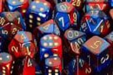 Gemini 12mm d6 Blue-red w/gold Dice Block (36 dice)