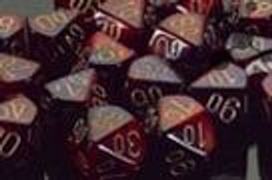 Gemini™ 16mm d6 Purple-Red w/gold Dice Block™ (12 dice)