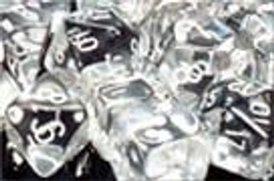 Translucent 16mm d6 Clear/white Dice Block™ (12 dice)