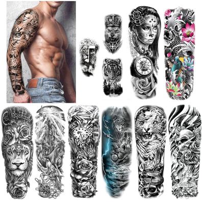 HOWAF Temporäre Tattoos Full Arm 11 Blätter